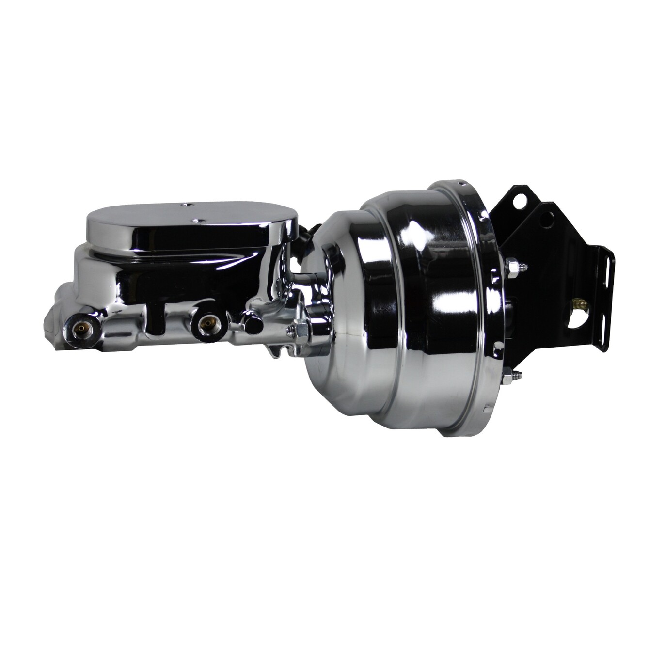 LEED Brakes 8 inch dual power booster, 1-1/8 inch bore flat top master (Chrome)